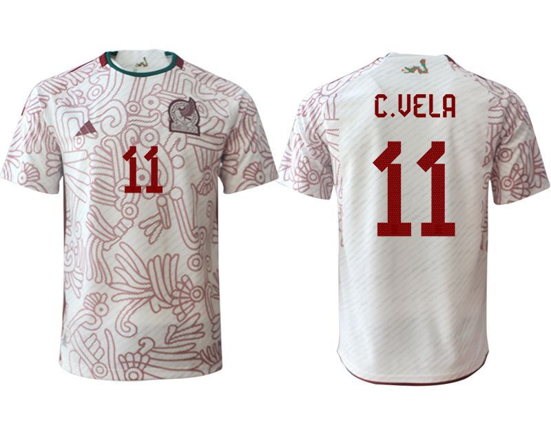 Men 2022 World Cup National Team Mexico away aaa version white #11 Soccer Jerseys